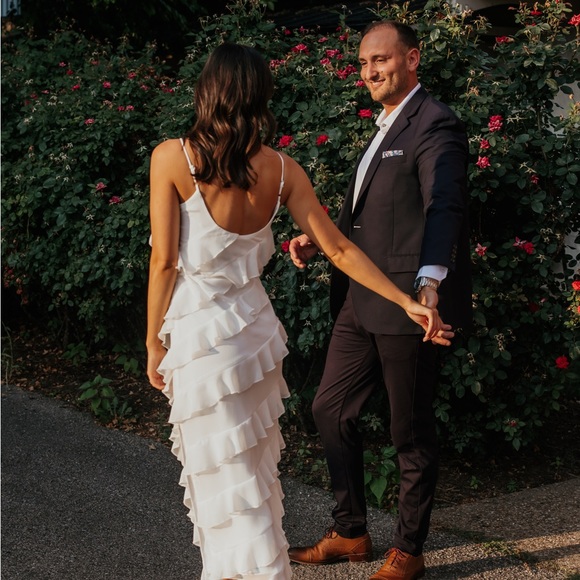 Lulu’s White Midi Ruffle Dress - Picture 5 of 12